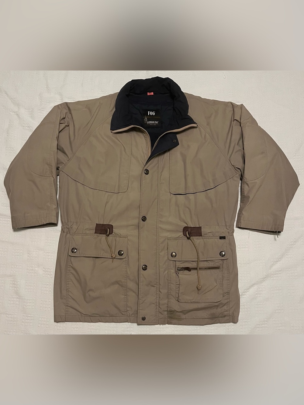 London Fog Zippered Overcoat with Removeable Down Insulated Liner Size XL